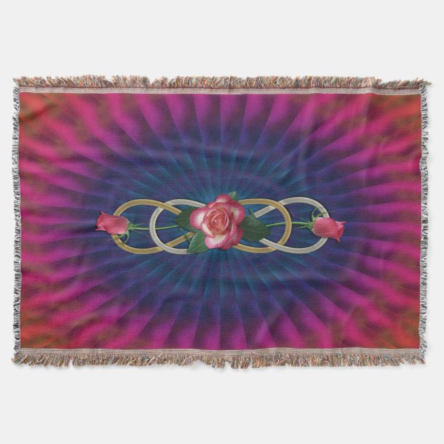 Doppel Infinity Silver Gold Rose + Ihr Backgr. Decke (Vorderseite)
