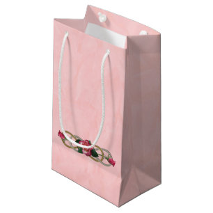 Doppel Infinity Silver Gold Rose + Ihr Backgr. Kleine Geschenktüte