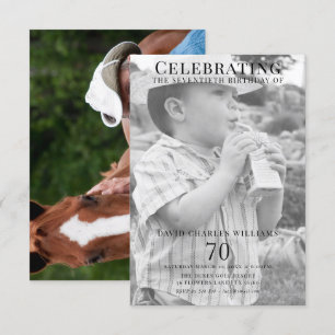 Doppel Jung/Altes Foto 70. Geburtstag Einladung