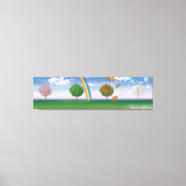 Doppel Leinwand Druck 4 Jahreszeiten einzigartige  (Vorderseite)