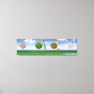 Doppel Leinwand Druck 4 Jahreszeiten einzigartige 