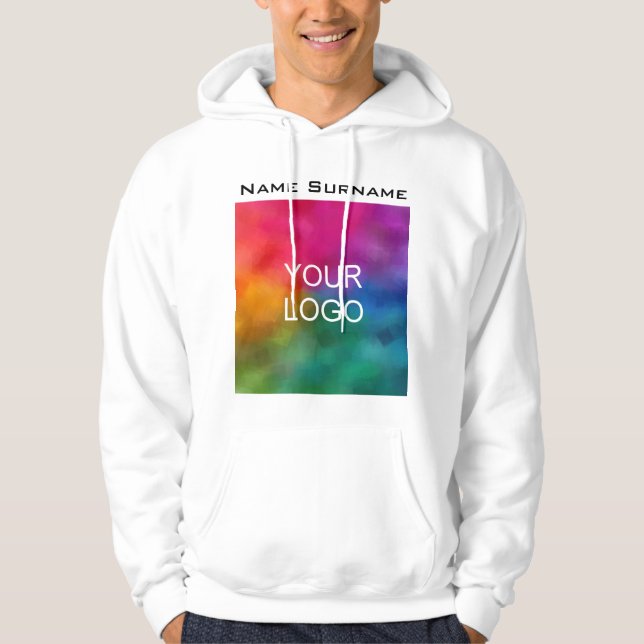 Doppel-Logo für das White Hoodie-Geschäft von Männ Hoodie (Vorderseite)