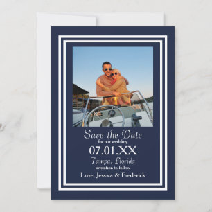 Doppel Navy Nautical - Termin speichern Save The Date