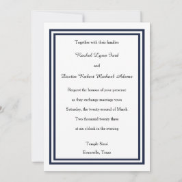 Doppel-Navy-Trim-12x18Hochzeit-Einladung Einladung