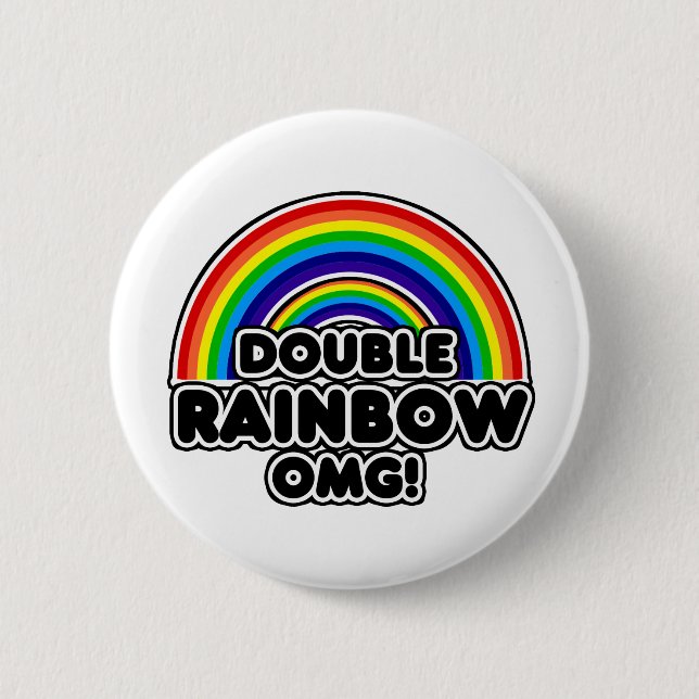 Doppel-Regenbogen OMG so intensiv Button (Vorderseite)