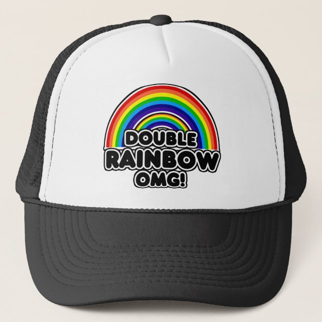 Doppel-Regenbogen OMG so intensiv Truckerkappe (Vorderseite)