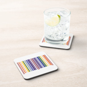 Doppel-Regenbogen-Strichcode Getränkeuntersetzer