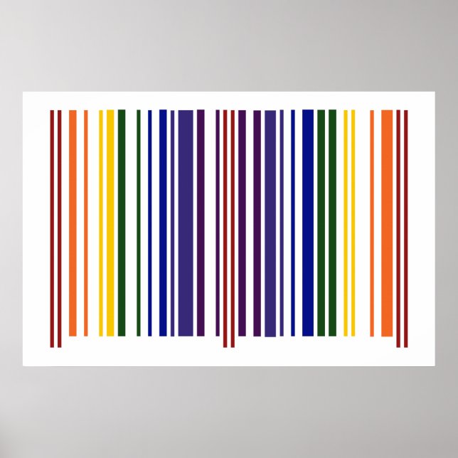 Doppel-Regenbogen-Strichcode Poster (Vorne)