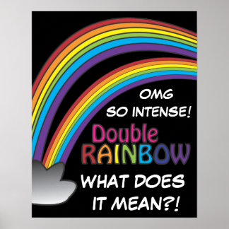 Doppel-Regenbogen über den Himmel Poster