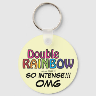 Doppel-Regenbogen über den Himmel Schlüsselanhänger