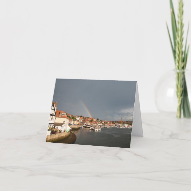 Doppel-Regenbogen, Whitby, UK - notecard Karte (Vorderseite)