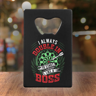 Doppel rein, um wie ein Boss zu starten - Dart Fan Geldbeutel Flaschenöffner