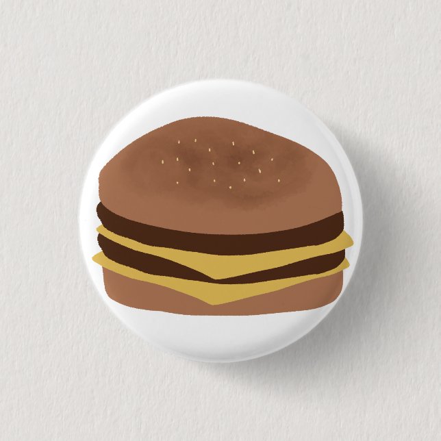 Doppel-Rindfleisch-Patty-Cheeseburger Button (Vorderseite)