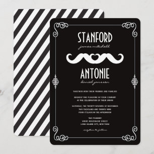 Doppel-Schnurrbärte lieben klassische schwule Vint Einladung