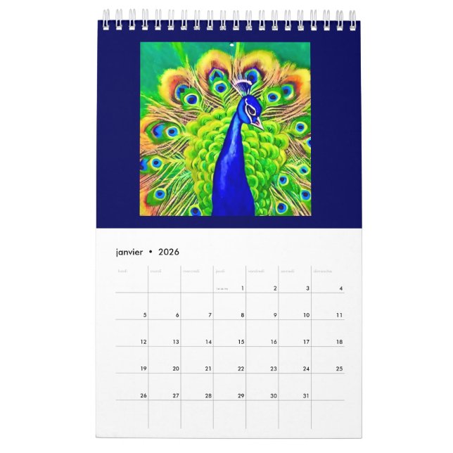 Doppel-Seite-Kalender, klein, weiß Tiere Kalender (Jan 2026)