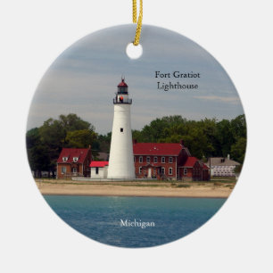 Doppel-Side-Ornament von Fort Gratiot Lighthouse Keramik Ornament