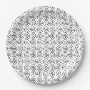 Doppel-Spiral-Keltenmuster Pappteller