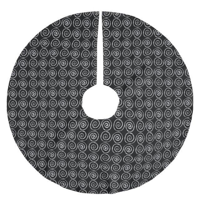 Doppel-Spiral-Keltenmuster Polyester Weihnachtsbaumdecke (Vorderseite)
