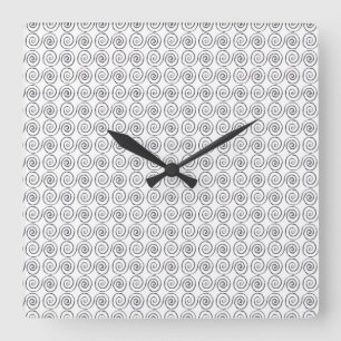 Doppel-Spiral-Keltenmuster Quadratische Wanduhr