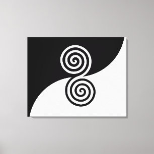 Doppel-Spiral-Kunst in Schwarz & Weiß Leinwanddruck