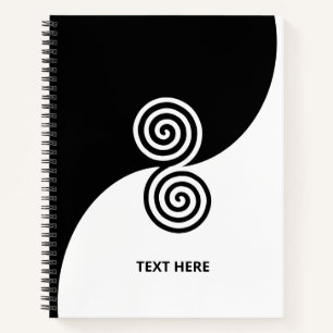 Doppel-Spiral-Kunst in Schwarz & Weiß Notizbuch