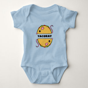Doppel Taco Rat Baby Bodysuit (Schwarzer Text) Strampler