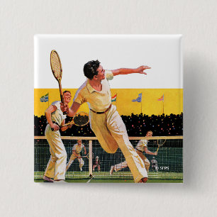 Doppel-Tennis-Match Button