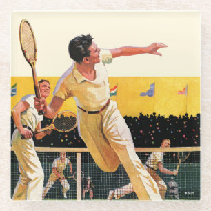 Doppel-Tennis-Match Glasuntersetzer