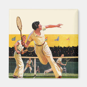 Doppel-Tennis-Match Magnet
