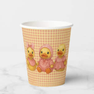 Doppel Trio in rosa Outfits Pappbecher