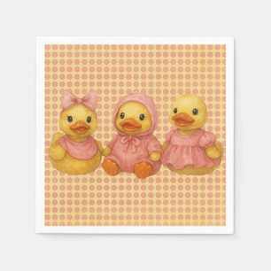 Doppel Trio in rosa Outfits Serviette