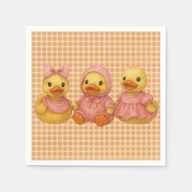 Doppel Trio in rosa Outfits Serviette (Vorderseite)