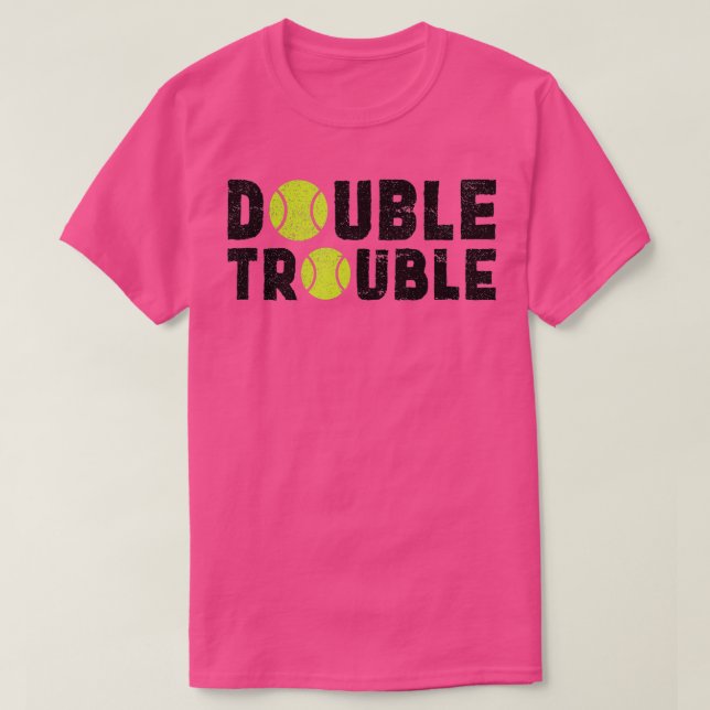 Doppel Trouble Doppelte Spieler Funny Tennis Shir T-Shirt (Design vorne)