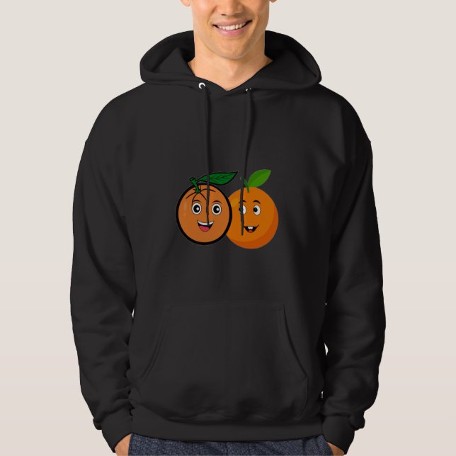 Doppel-Trouble-Orangen  Hoodie (Vorderseite)