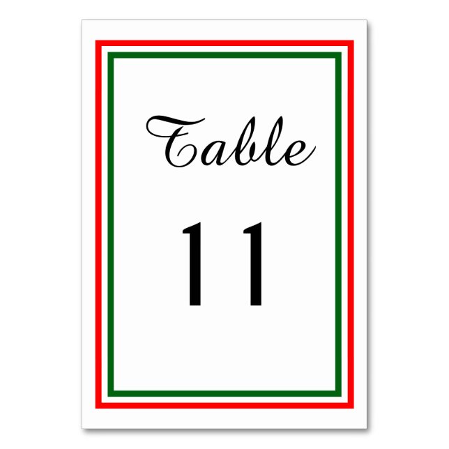 Doppel Weihnachtsfeier - Tafelkarte Tischnummer (Vorderseite)