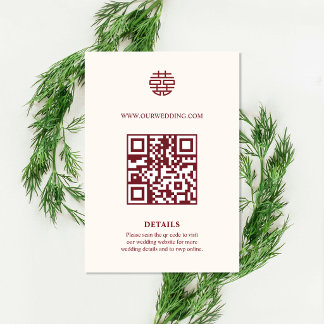 Doppel-Xi-QR-Code Chinesische Hochzeitseinlagekart Save The Date