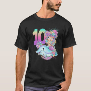 Doppel-Ziffern 10. Geburtstag Meerjungfrau 10 Zehn T-Shirt