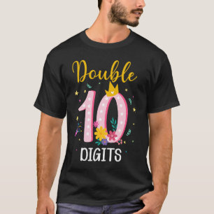 Doppel-Ziffern Geburtstagsdekorationen Mädchen 10 T-Shirt