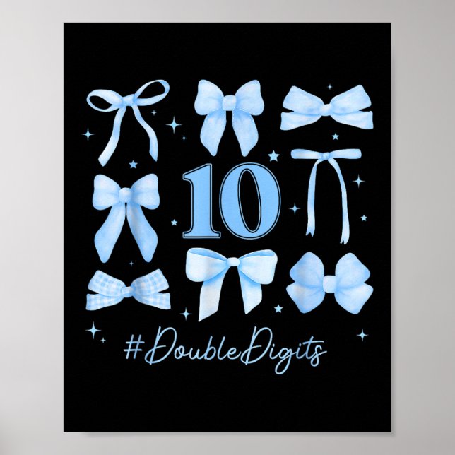 Doppel-Ziffern Geburtstagskleidung 10. Geburtstags Poster (Vorne)