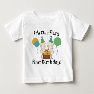 Doppelbaby-1. Geburtstags-T-Shirts und Geschenke Baby T-shirt