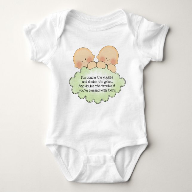 Doppelbaby poen Unisexbodysuit Baby Strampler (Vorderseite)
