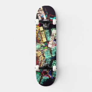 Doppelbelichtung, Casino-Zeichen, Las Vegas, Skateboard