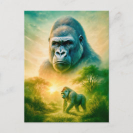 Doppelbelichtung Portrait of Monte Gorilla Feiertagspostkarte