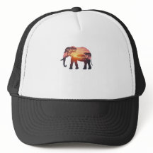 Doppelbelichtungs- Elefantensilhouette-Design – Sa