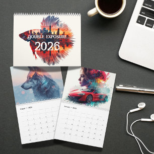 Doppelbelichtungs-Kunst 2026 Einzigartige surreal Kalender