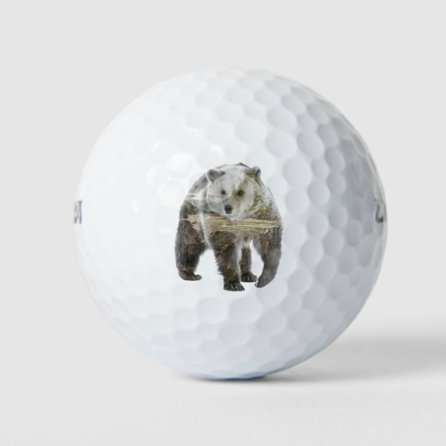 Doppelbelichtungsbär und Holz Golfball (Vorderseite)