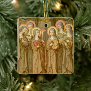 Doppelbild Sechs Heilige Poor Clares (SAU 027) Keramikornament