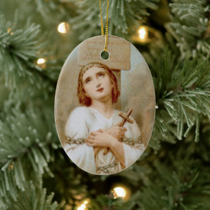Doppelbild St. Johanna von Orléans (BF 01) Oval Keramik Ornament