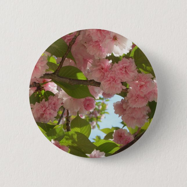 Doppelblühende Kirschbaum III Frühlingsflora Button (Vorderseite)