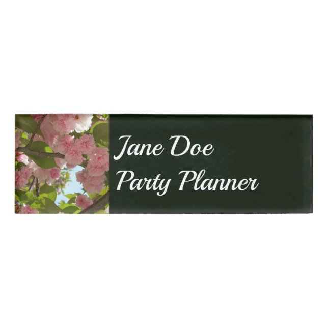 Doppelblühende Kirschbaum III Frühlingsflora Namenschild (Vorderseite)